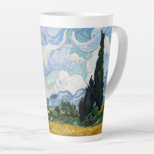 Tasse Latte Champ de blé avec Cypress-Vincent Van Gogh (Angle droit)