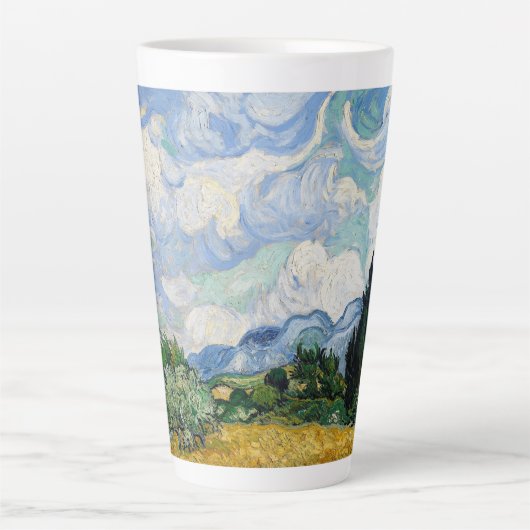 Tasse Latte Champ de blé avec Cypress-Vincent Van Gogh (Devant)