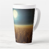 Tasse Latte Champ de blé sous la lumière de la lune (Angle droit)