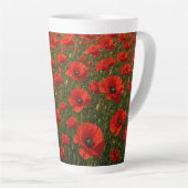 Tasse Latte Champ de coquelicots (Angle droit)