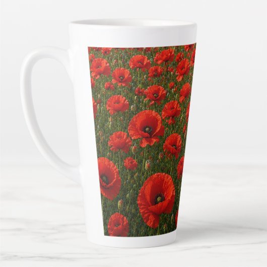 Tasse Latte Champ de coquelicots (Gauche)