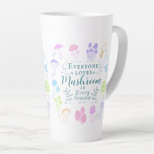 Tasse Latte Champignons colorés (Angle droit)