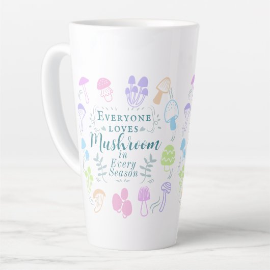 Tasse Latte Champignons colorés (Angle gauche)