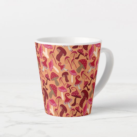 Tasse Latte Champignons mignons (Angle droit)