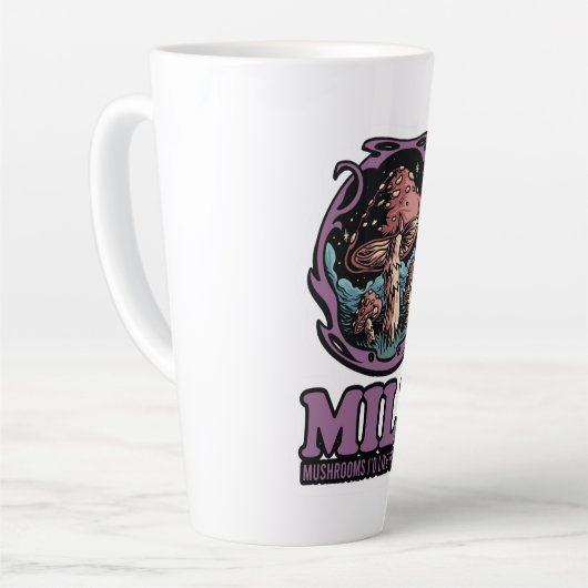 Tasse Latte Champignons Milfs J'Aimerais Fourrer, Champignons  (Angle gauche)