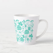 Tasse Latte Champignons Turquoises (Droite)