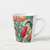 Tasse Latte Chansons colorées & Motif Feuille vert (Droite)
