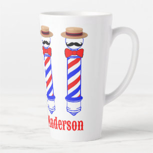Tasse Latte Chanteurs Barbershop Barberpole Personnalisez