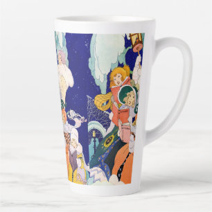 Tasse Latte Chanteurs de Noël vintage sous les étoiles 