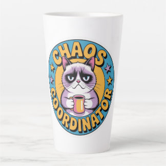 Tasse Latte Chaos Coordinator Cat Sticker - Funny Grumpy Coffe