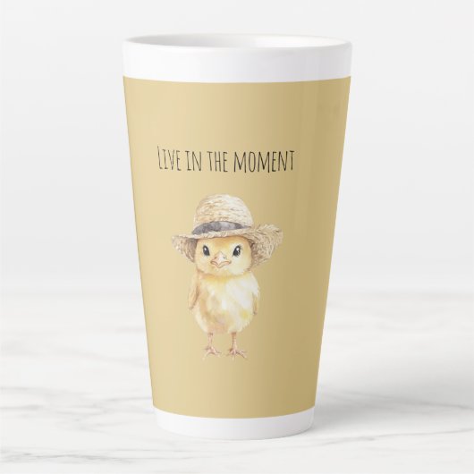 Tasse Latte Chapeau de poulet jaune (Devant)