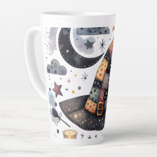 Tasse Latte Chapeau de sorcière fantaisiste et magie céleste