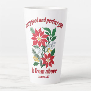 Tasse Latte Chaque don bon et parfait – Jacques 1:17 Noël