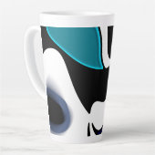 Tasse Latte Charge de profondeur : noir, blanc et bleu Abstrai (Angle gauche)