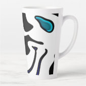 Tasse Latte Charge de profondeur : noir, blanc et bleu Abstrai (Droite)