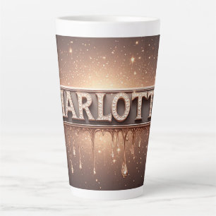 Tasse Latte Charlotte Nom en Or qui Coule