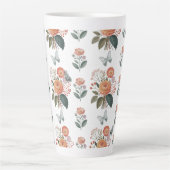 Tasse Latte Charme à fleurs avec ailes de papillon (Devant)