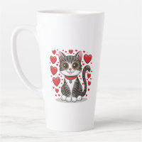 Chat avec symboles d'amour Clipart-85245