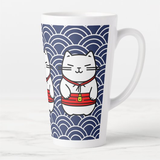Tasse Latte Chat chanceux japonais ou Maneki-Neko (Droite)