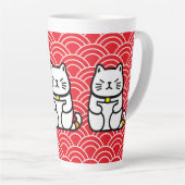 Tasse Latte Chat chanceux japonais ou Maneki-Neko (Angle droit)