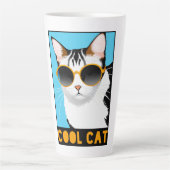 Tasse Latte Chat Cool amusant (Devant)