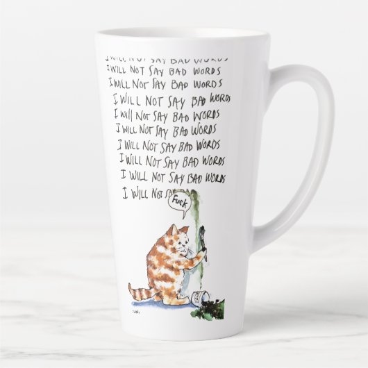 Tasse Latte Chat de mauvais mots (Droite)