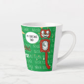 Tasse Latte Chat de Noël Cume Retro Rouge Vert Personnalisé (Droite)
