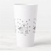 Tasse Latte Chat de Noël de Noël joli tiré à la main (Devant)