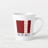 Tasse Latte Chat de Noël Moderne Rouge Blanc Or (Droite)