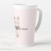 Tasse Latte Chat de Noël rose vif (Angle droit)