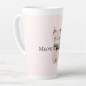 Tasse Latte Chat de Noël rose vif (Angle gauche)