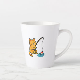 Tasse Latte Chat de pêche