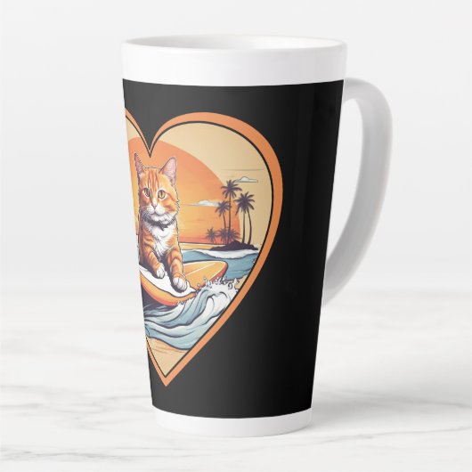 Tasse Latte Chat de surf Orange Tabby (Angle droit)