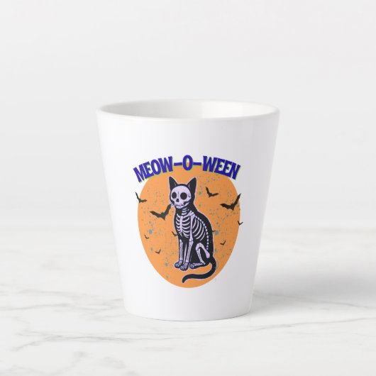 Tasse Latte Chat d'Halloween (Devant)