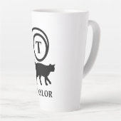 Tasse Latte Chat élégant avec initiale de nom Monogramme Chato (Angle droit)