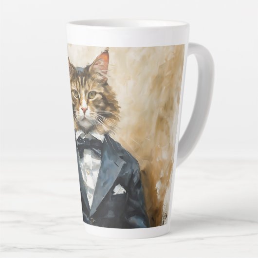 Tasse Latte Chat en costume (Angle droit)