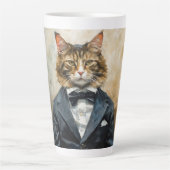 Tasse Latte Chat en costume (Devant)