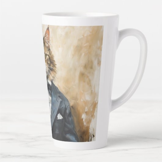 Tasse Latte Chat en costume (Droite)