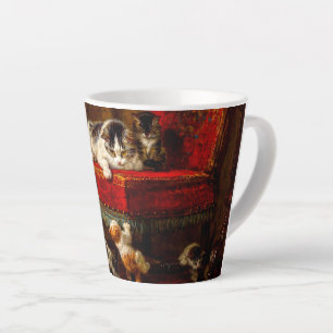 Tasse Latte Chat et chatons Jouer avec chaise