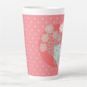 Tasse Latte chat et fleurs (Devant)