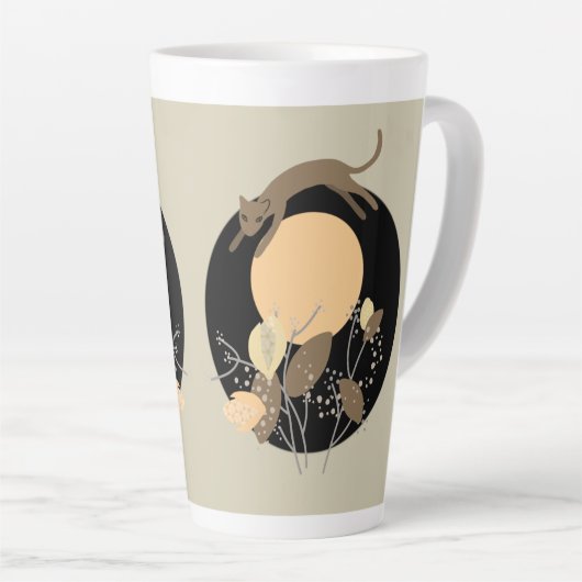 Tasse Latte Chat et la Lune 2 (Angle droit)