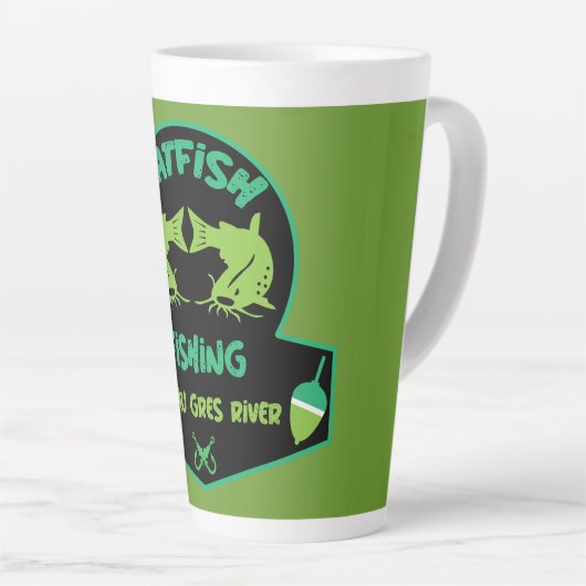 Tasse Latte Chat Fishing Au Gres (Angle droit)