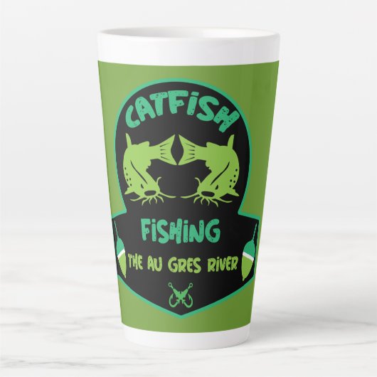 Tasse Latte Chat Fishing Au Gres (Devant)