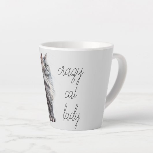 Tasse Latte Chat gris (Angle droit)