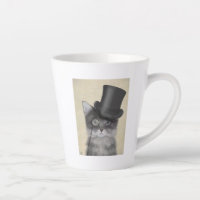 Chat gris avec chapeau supérieur