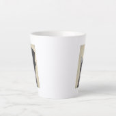 Tasse Latte Chat gris avec chapeau supérieur (Devant)