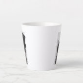 Tasse Latte Chat gris avec chapeau supérieur (Devant)