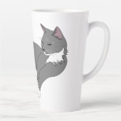 Tasse Latte Chat gris et blanc Tuxedo (Droite)