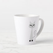 Tasse Latte Chat Gris Minimaliste (Angle droit)