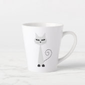 Tasse Latte Chat Gris Minimaliste (Droite)